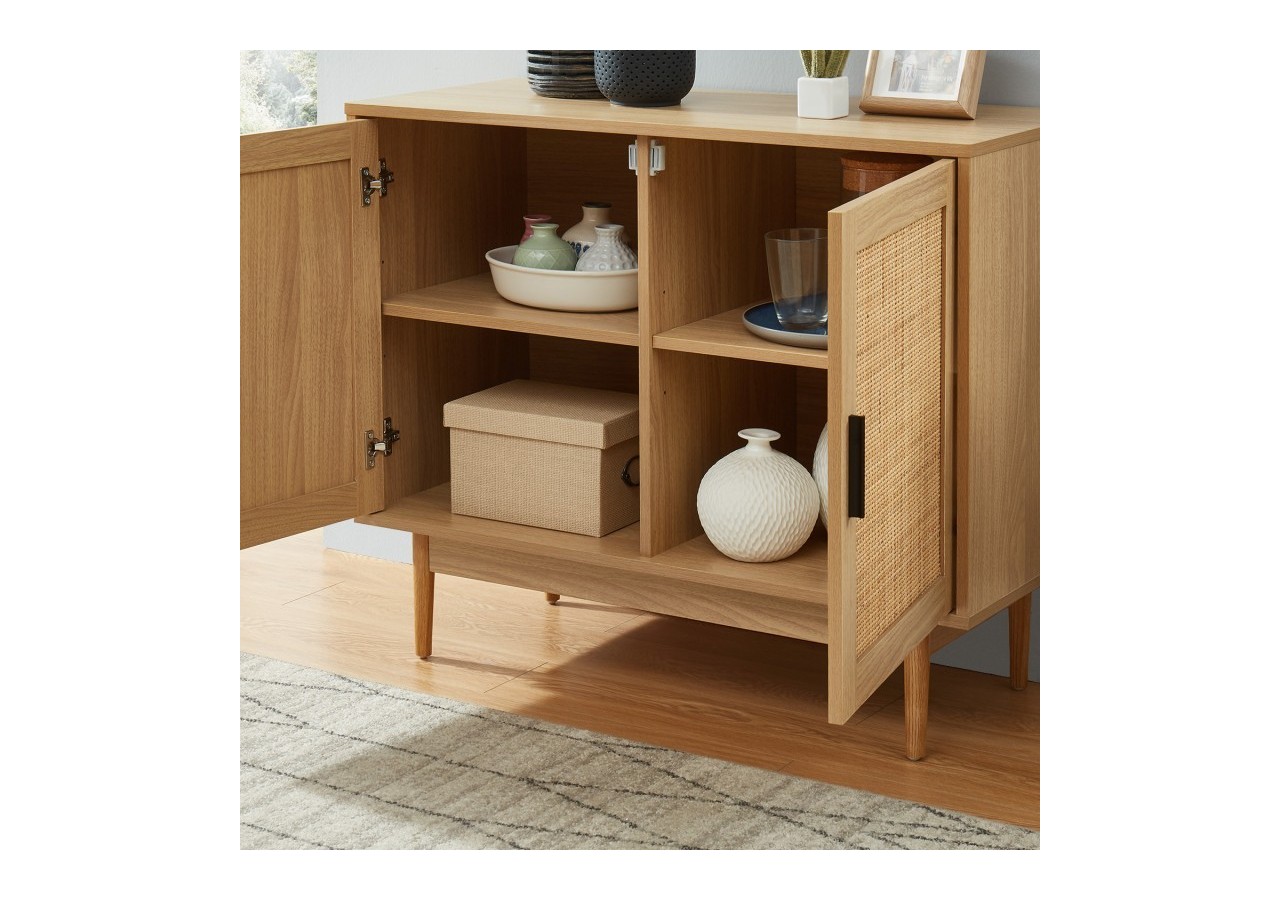 Buffet AMANA cannage rotin 2 portes 90cm