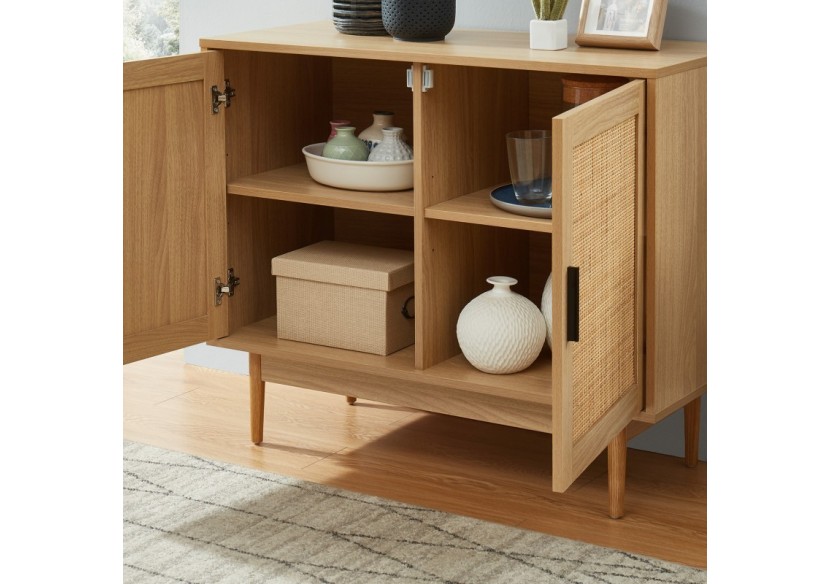 Buffet AMANA cannage rotin 2 portes 90cm