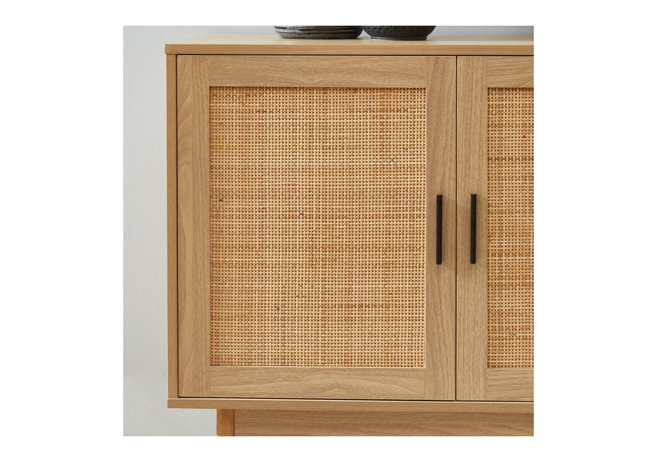 Buffet AMANA cannage rotin 2 portes 90cm