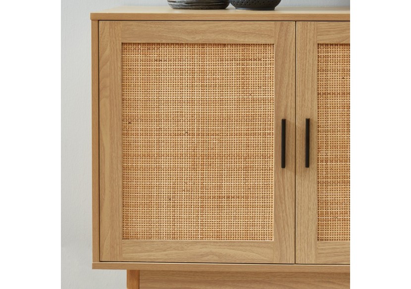 Buffet AMANA cannage rotin 2 portes 90cm