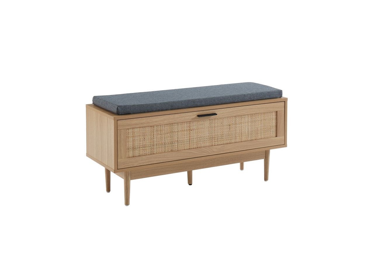 Banc à chaussures AMANA cannage rotin 1 porte 100cm