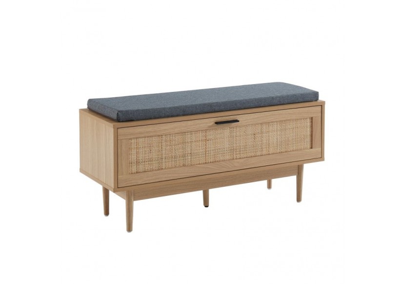Banc à chaussures AMANA cannage rotin 1 porte 100cm