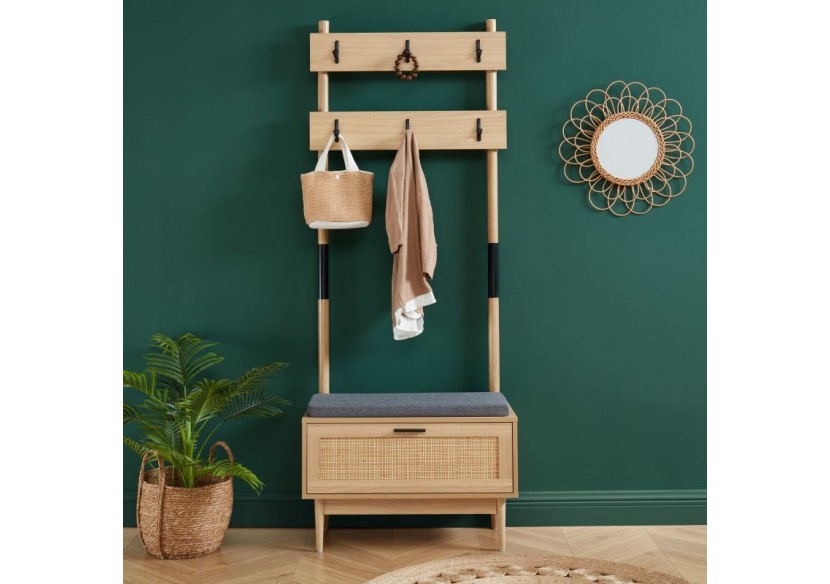 Vestiaire d'entrée AMANA cannage rotin h185cm Vestiaire d'entrée AMANA cannage rotin h185cm