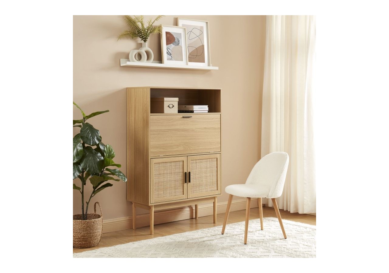 Secrétaire AMANA cannage rotin l90 cm