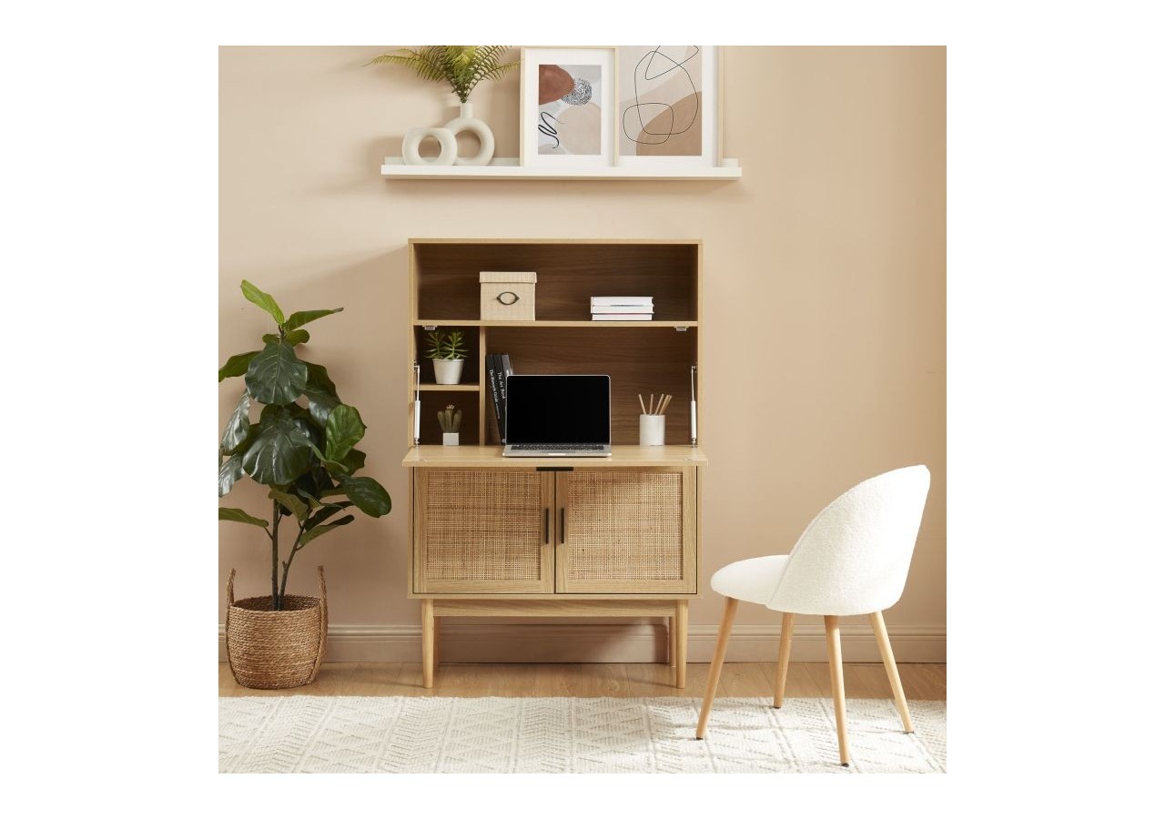 Secrétaire AMANA cannage rotin l90 cm