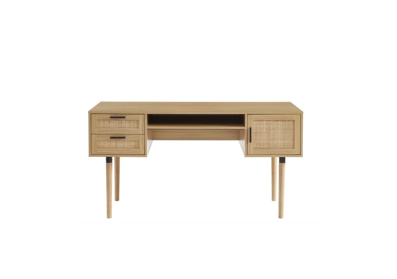 Bureau droit AMANA cannage rotin l150cm