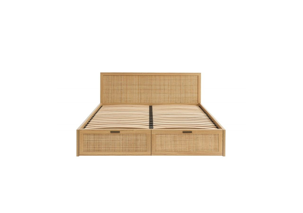 Lit à tiroirs AMANA cannage rotin 160x200 sommier inclus