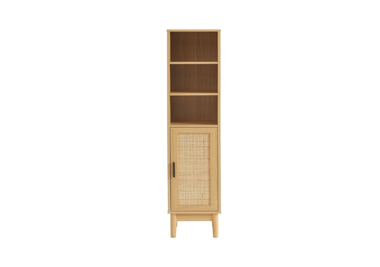 Colonne de salle de bain AMANA effet chêne et cannage rotin l30cm