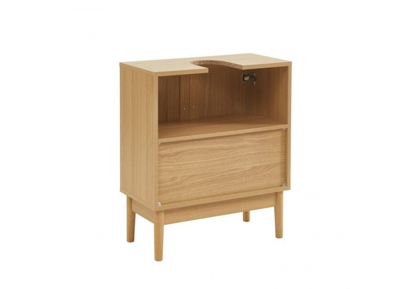 Meuble sous vasque AMANA effet chêne et cannage rotin l60cm Meuble sous vasque AMANA effet chêne et cannage rotin l60cm