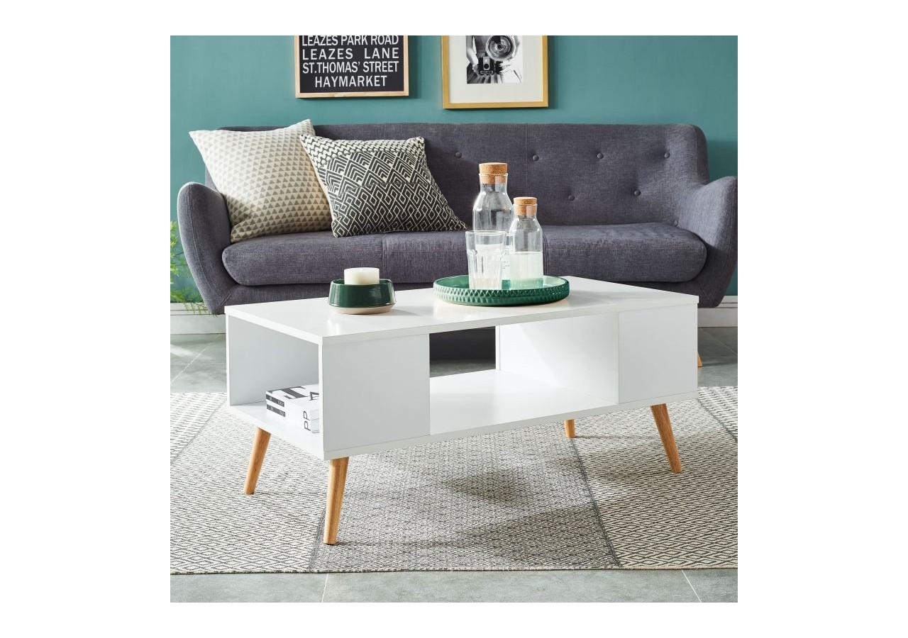 Table basse ANNETTE blanc 90cm