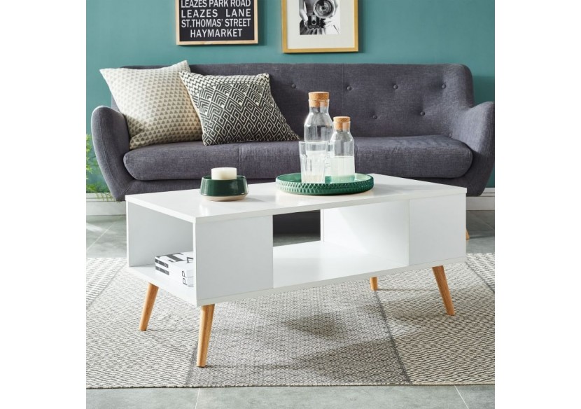 Table basse ANNETTE blanc 90cm