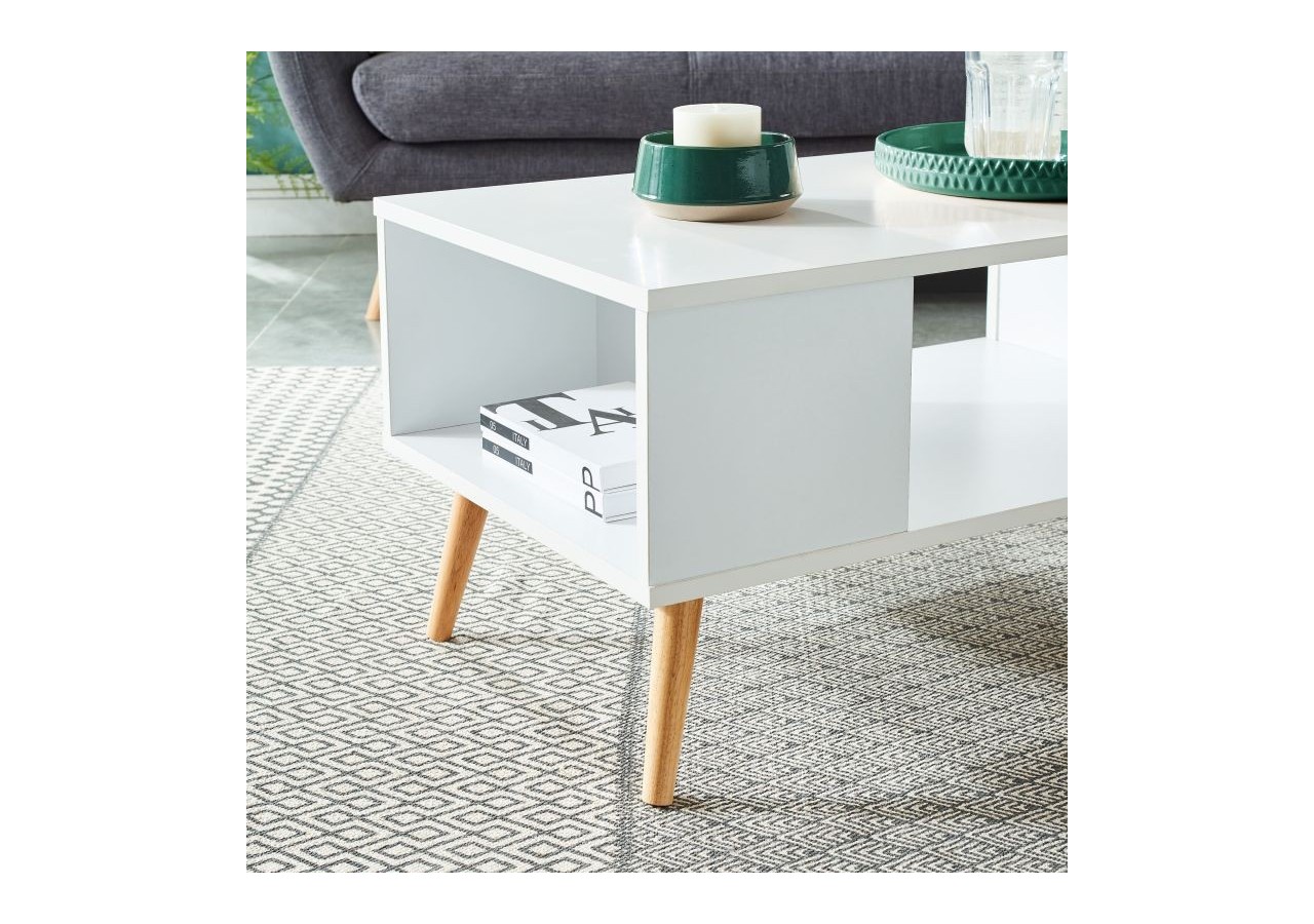 Table basse ANNETTE blanc 90cm