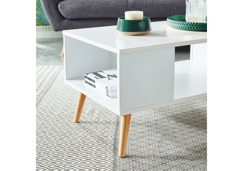 Table basse ANNETTE blanc 90cm