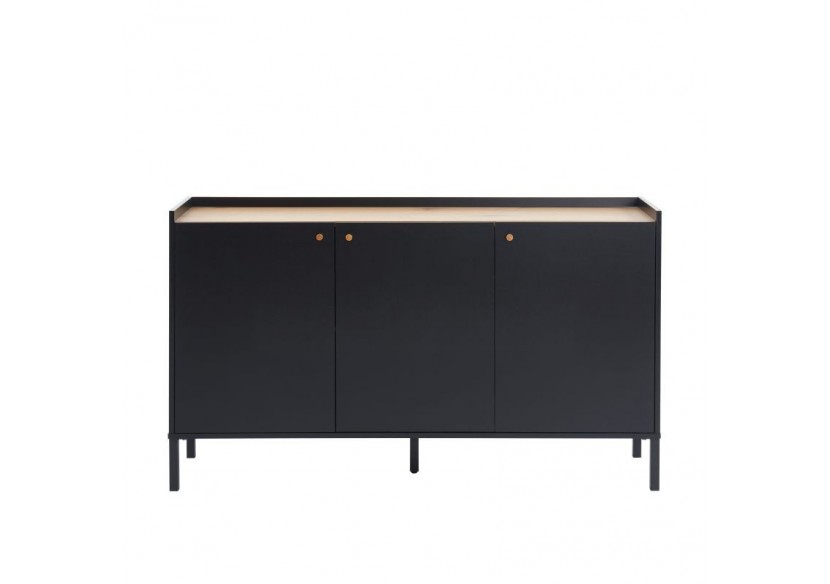 Buffet ARCHI effet chêne et métal noir 140cm