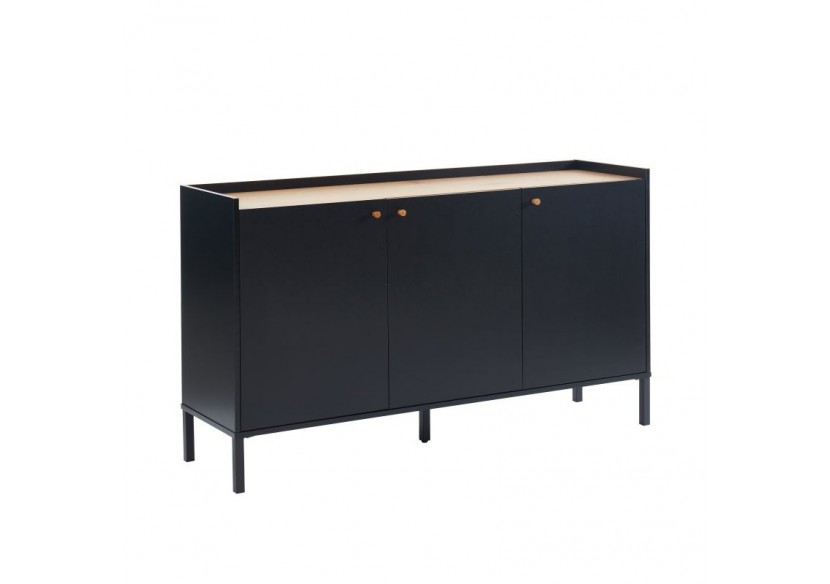 Buffet ARCHI effet chêne et métal noir 140cm