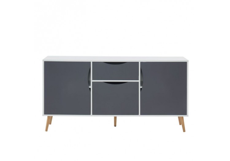 Buffet AVA blanc et gris anthracite 150cm