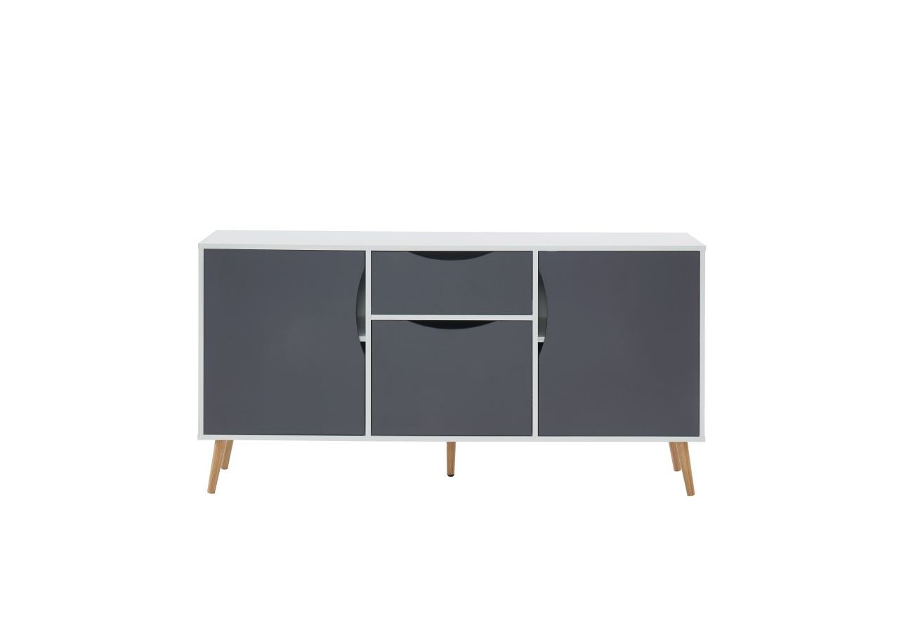 Buffet AVA blanc et gris anthracite 150cm