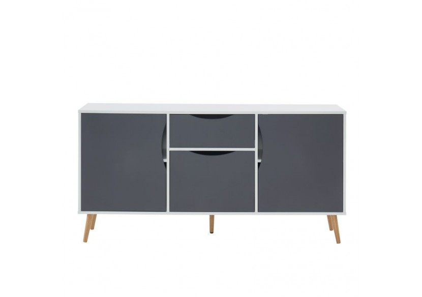 Buffet AVA blanc et gris anthracite 150cm