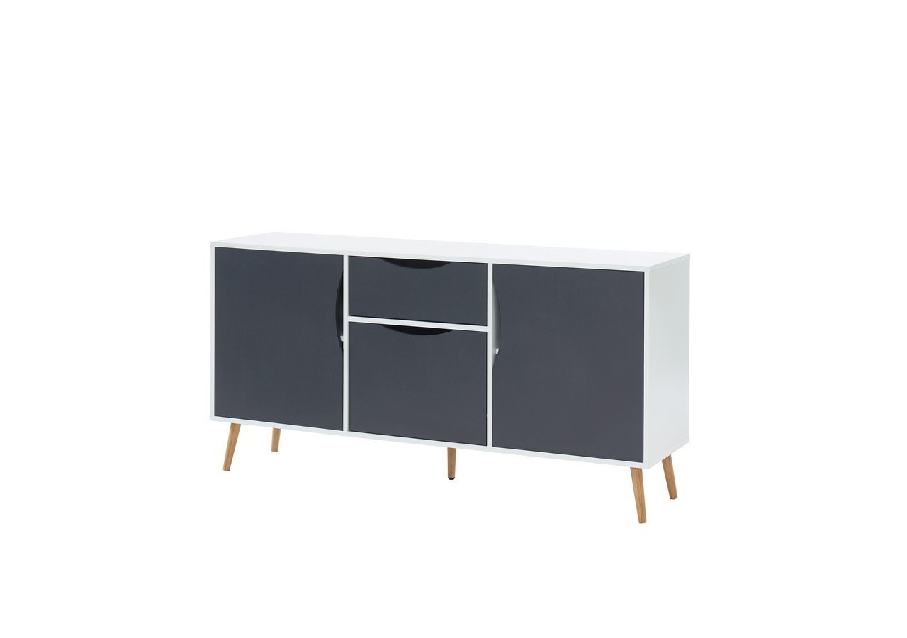 Buffet AVA blanc et gris anthracite 150cm