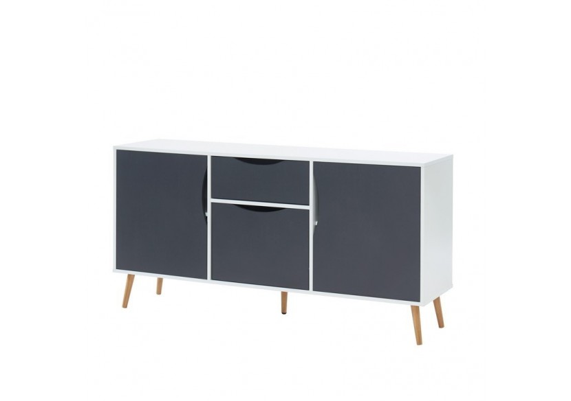 Buffet AVA blanc et gris anthracite 150cm