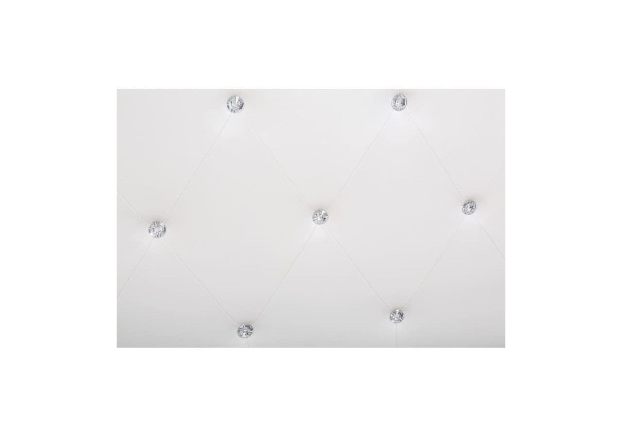 Lit coffre BAHIA simili blanc 140x190 sommier inclus