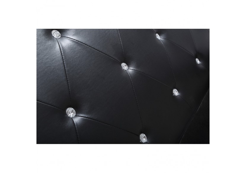 Lit coffre BAHIA simili noir 140x190 sommier inclus