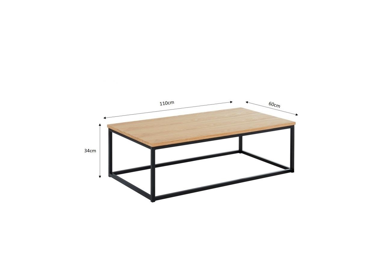 Table basse BRIXTON placage frêne 110cm