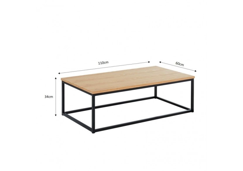 Table basse BRIXTON placage frêne 110cm