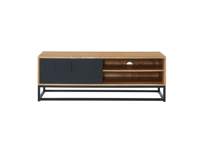 Meuble tv BRIXTON placage frêne 1 porte 120cm