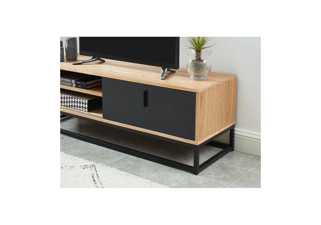 Meuble tv BRIXTON placage frêne 1 porte 120cm