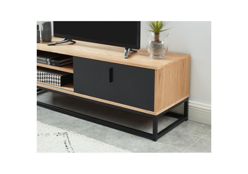 Meuble tv BRIXTON placage frêne 1 porte 120cm