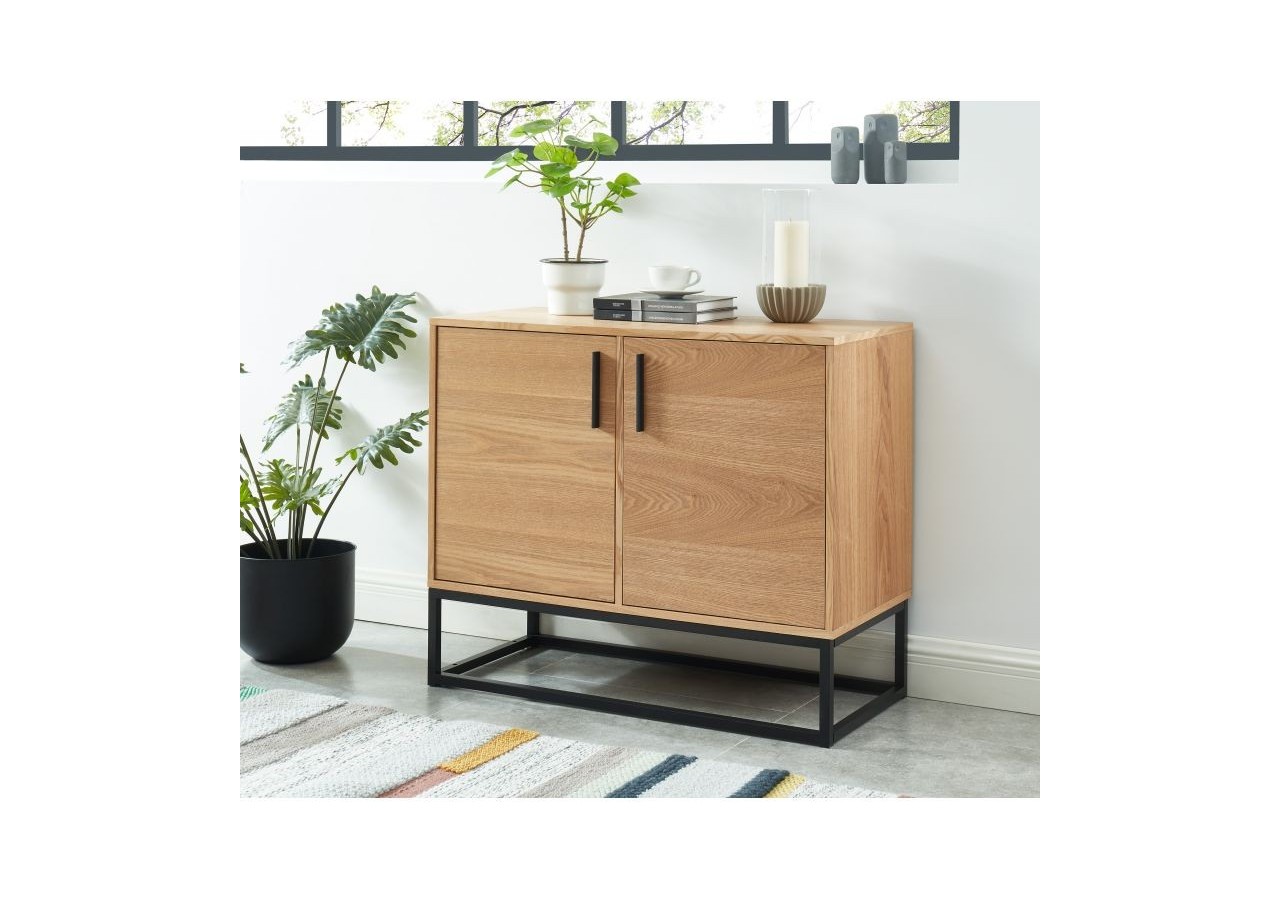 Buffet BRIXTON placage frêne 2 portes 90cm