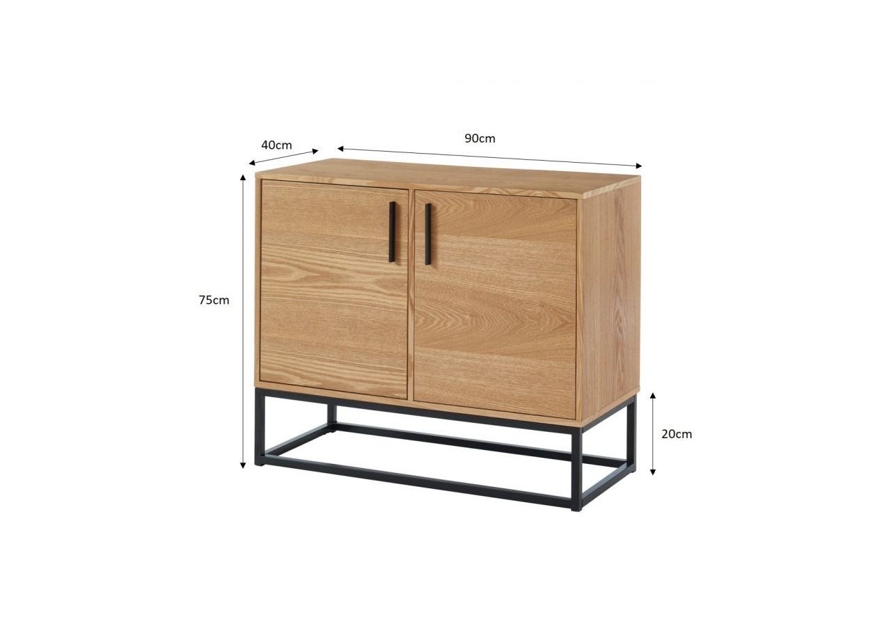 Buffet BRIXTON placage frêne 2 portes 90cm