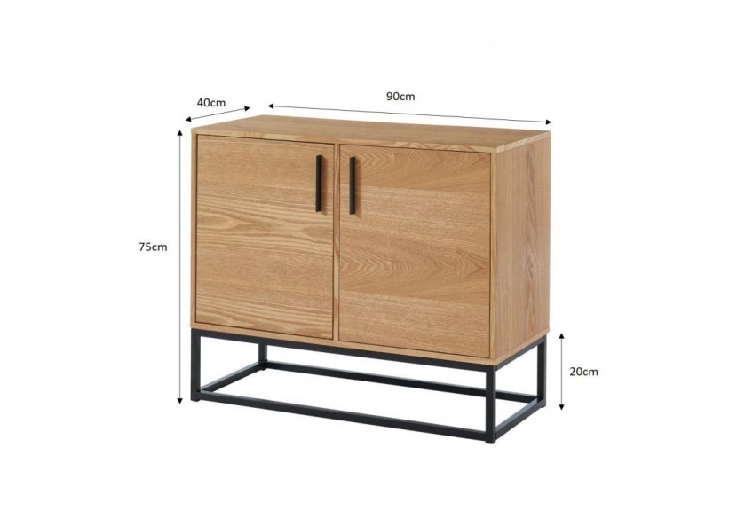 Buffet BRIXTON placage frêne 2 portes 90cm
