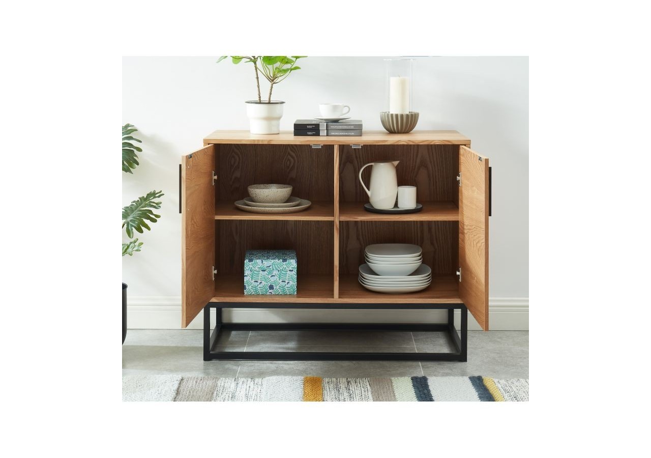 Buffet BRIXTON placage frêne 2 portes 90cm