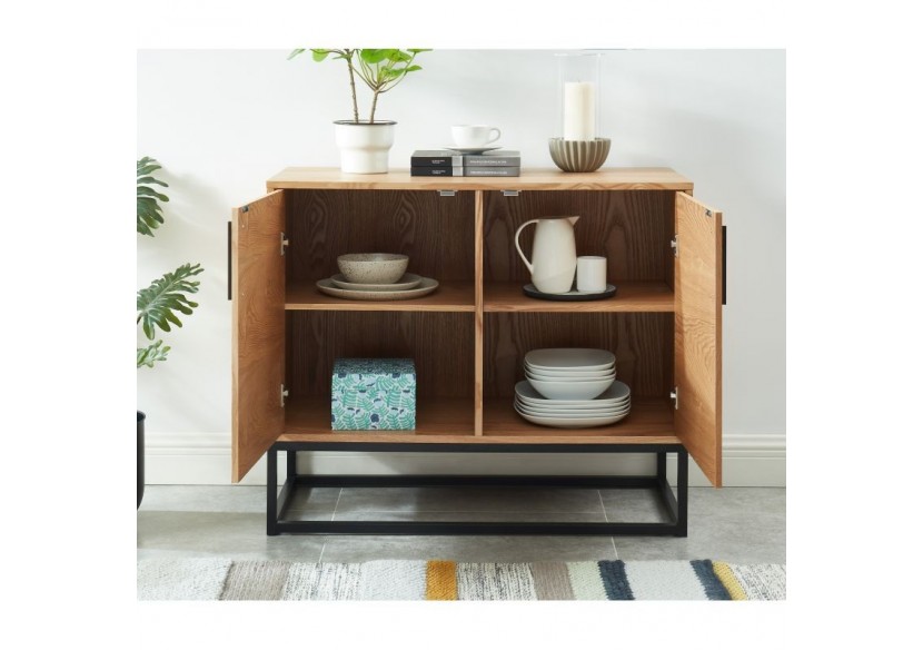 Buffet BRIXTON placage frêne 2 portes 90cm