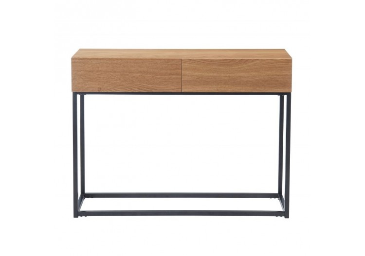 Console BRIXTON placage frêne 2 tiroirs 100cm