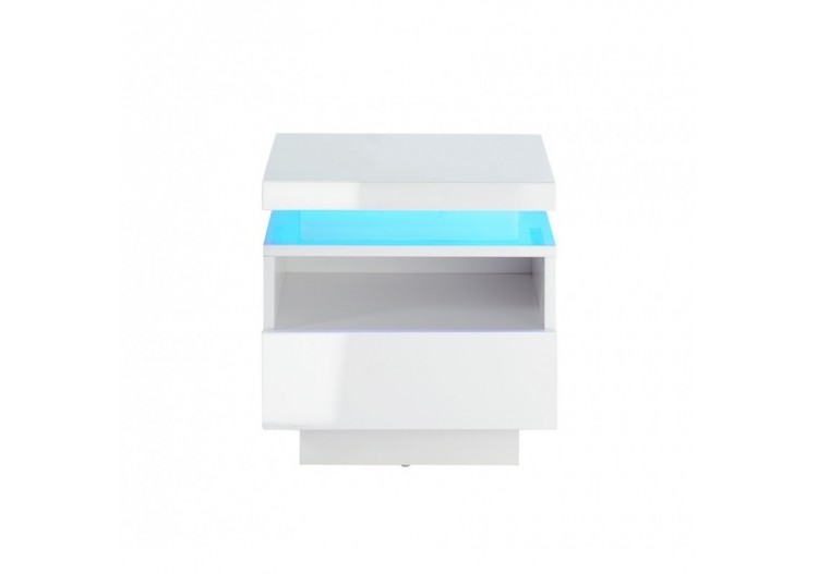 Table de chevet à LED COSMOS Laqué blanc brillant 150cm
