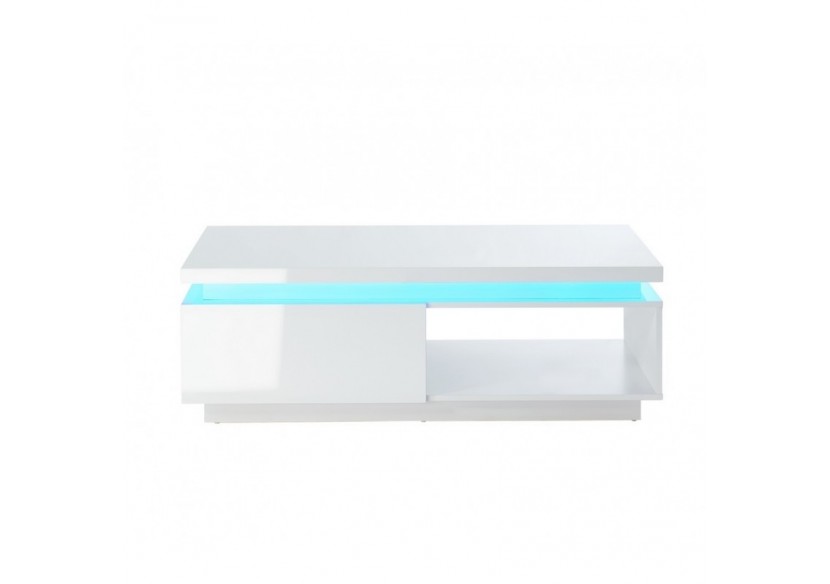 Table basse à LED COSMOS Laqué blanc brillant 120cm