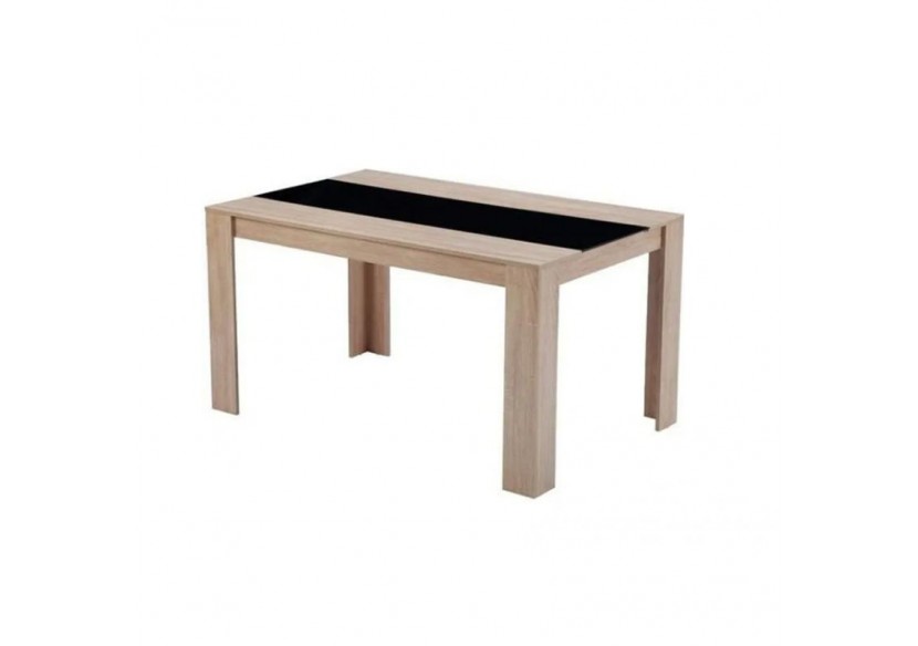 Table de séjour DAMIA noir et effet chêne 140cm
