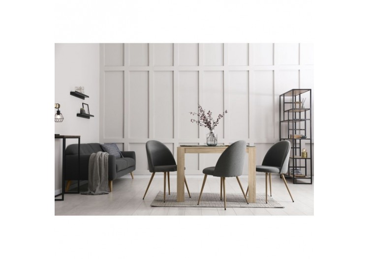 Table de séjour DAMIA noir et effet chêne 140cm 2