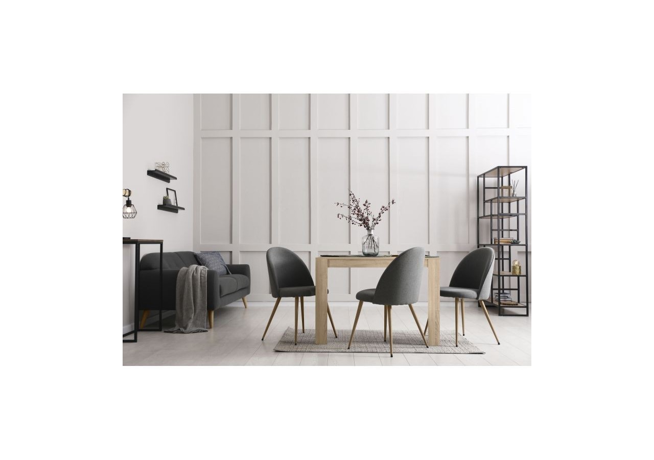 Table de séjour DAMIA noir et effet chêne 140cm