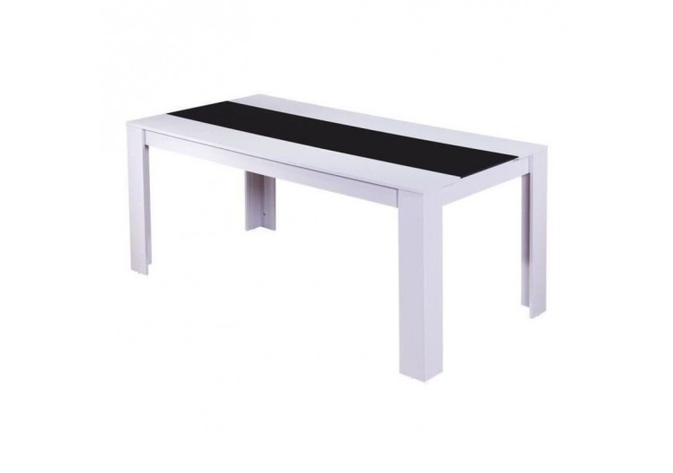 Table de séjour DAMIA noir et blanc 140cm