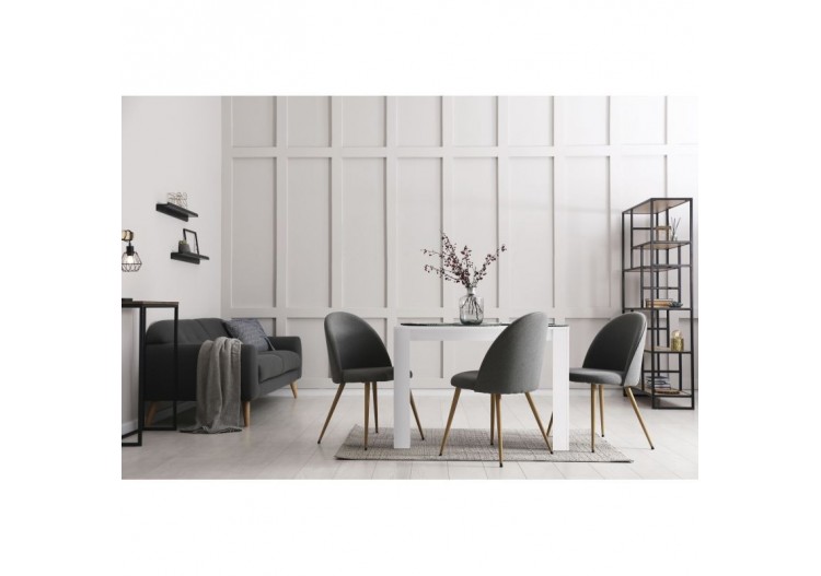 Table de séjour DAMIA noir et blanc 140cm 2