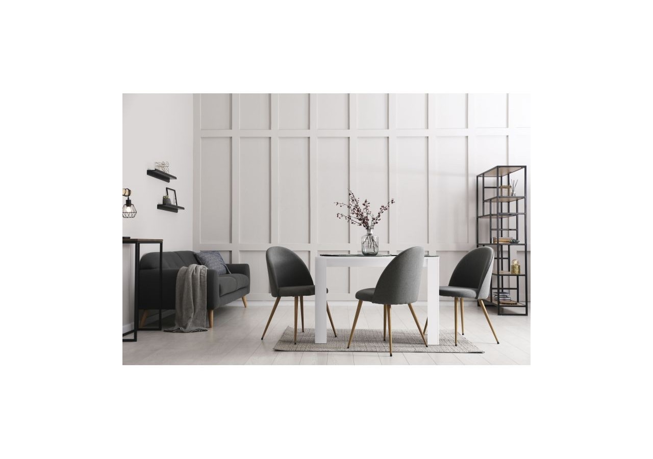 Table de séjour DAMIA noir et blanc 140cm