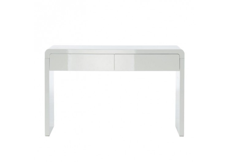 Console DARWIN laqué blanc brillant 2 tiroirs