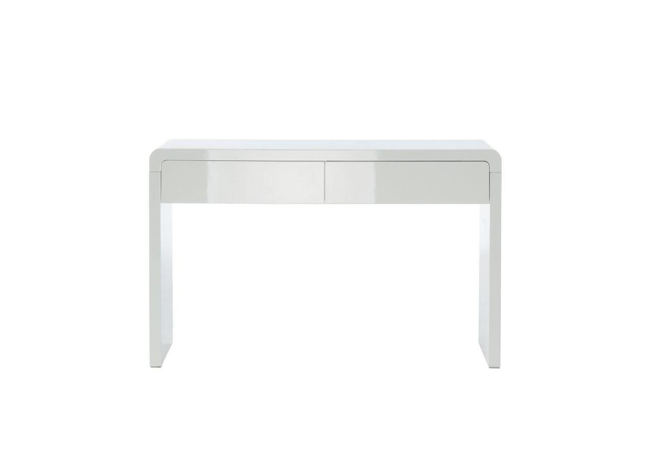 Console DARWIN laqué blanc brillant 2 tiroirs