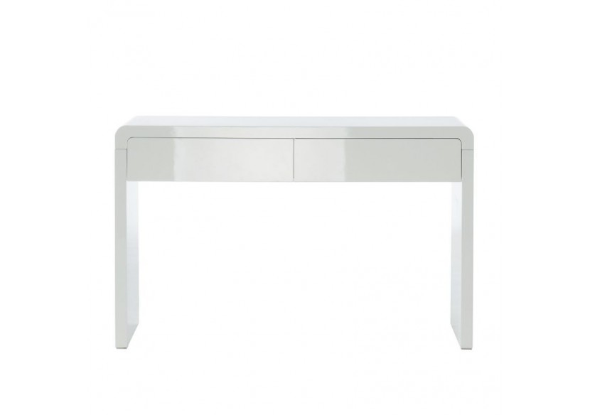 Console DARWIN laqué blanc brillant 2 tiroirs
