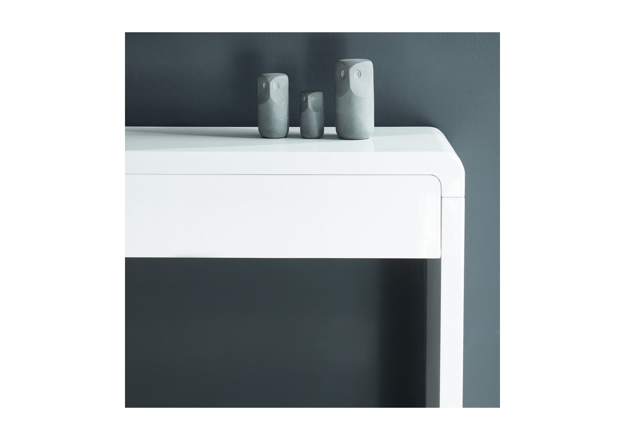 Console DARWIN laqué blanc brillant 2 tiroirs