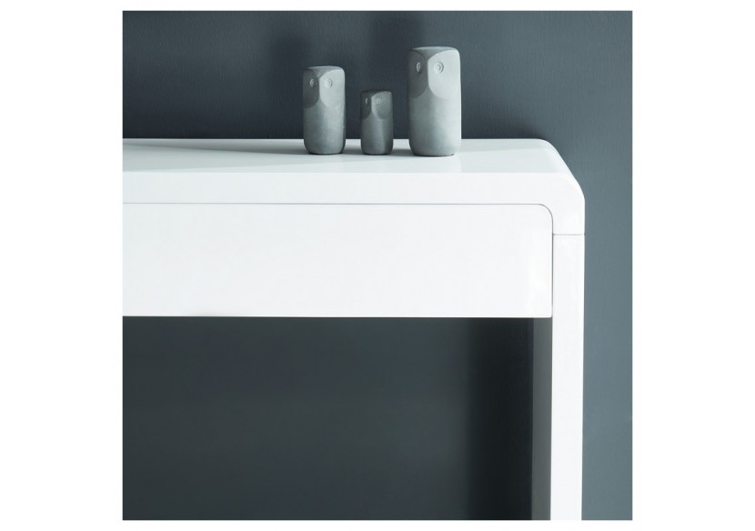 Console DARWIN laqué blanc brillant 2 tiroirs